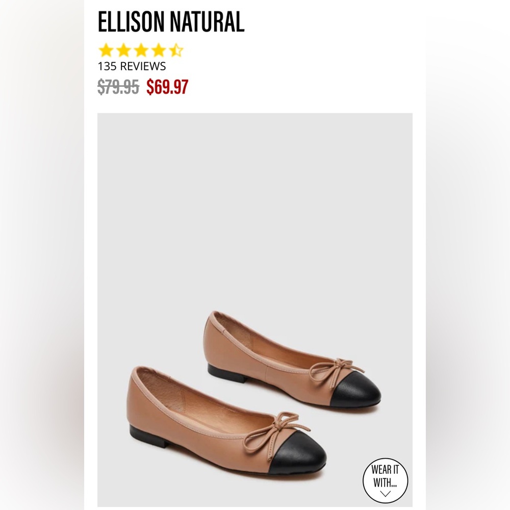 Steve Madden Ellison Natural Flats - Size 5.5. Gently worn.